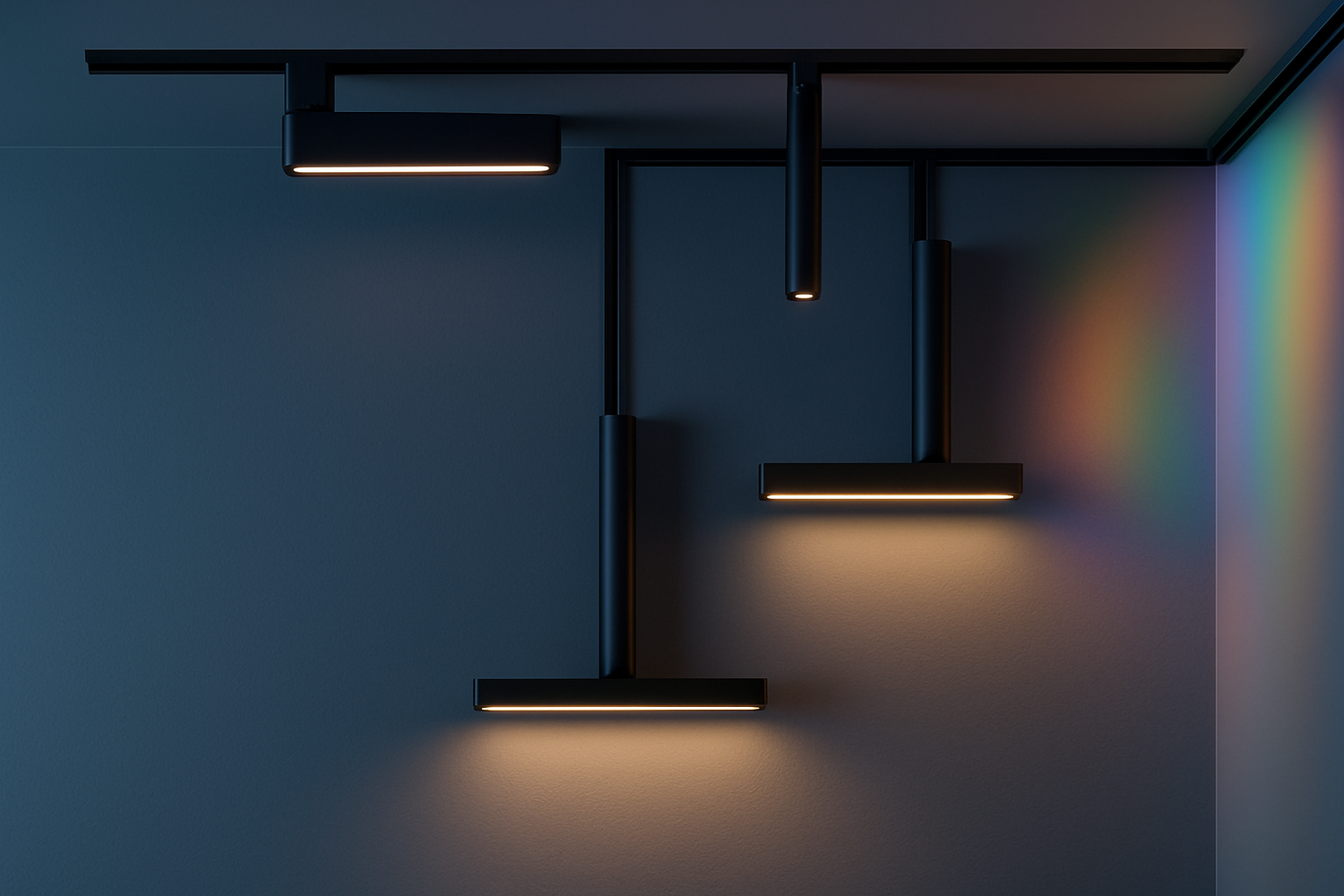 Wall Designed With Magnetic Track Lights