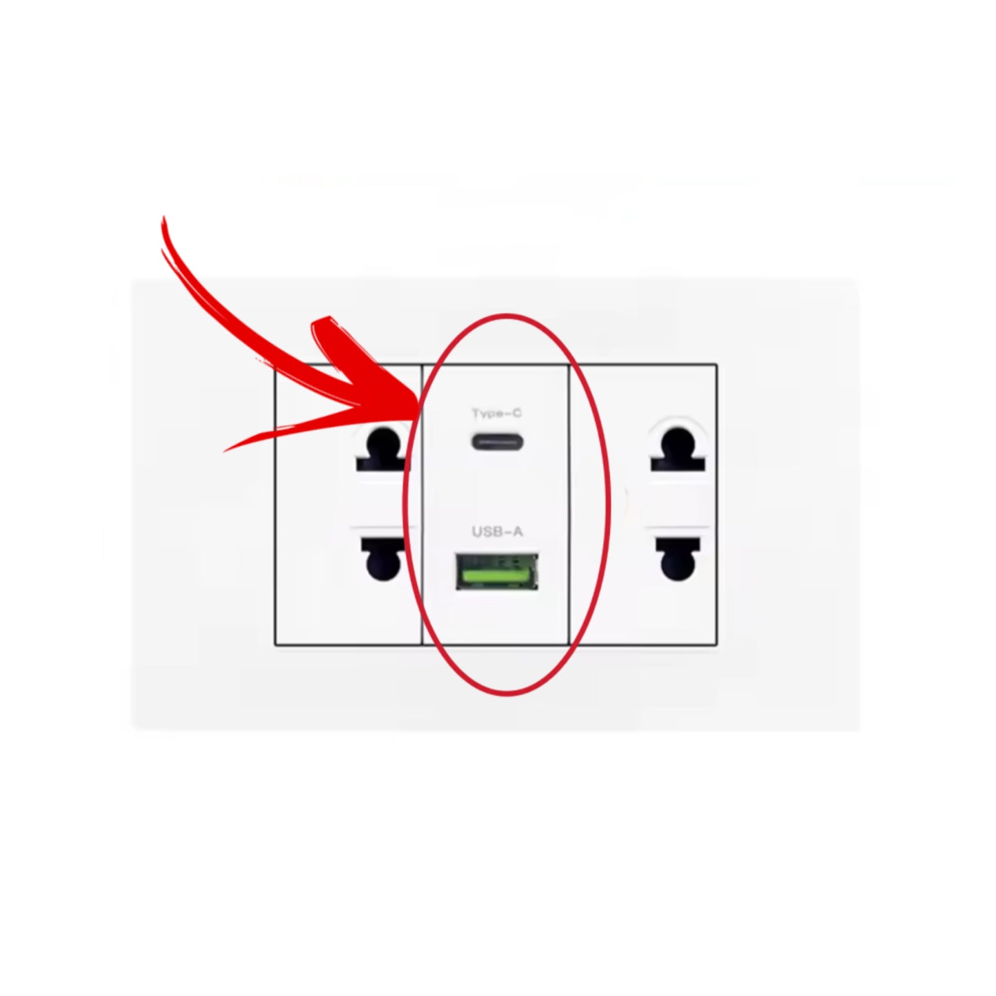 USB and Type C charger socket outlet